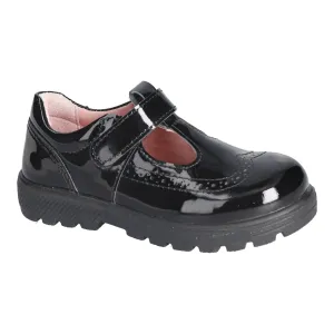 Ricosta School Shoes | Amanda | Velcro T-Bar shoe | Black Patent