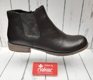 RIEKER - 74786-00 - ANKLE BOOT - Black Combination