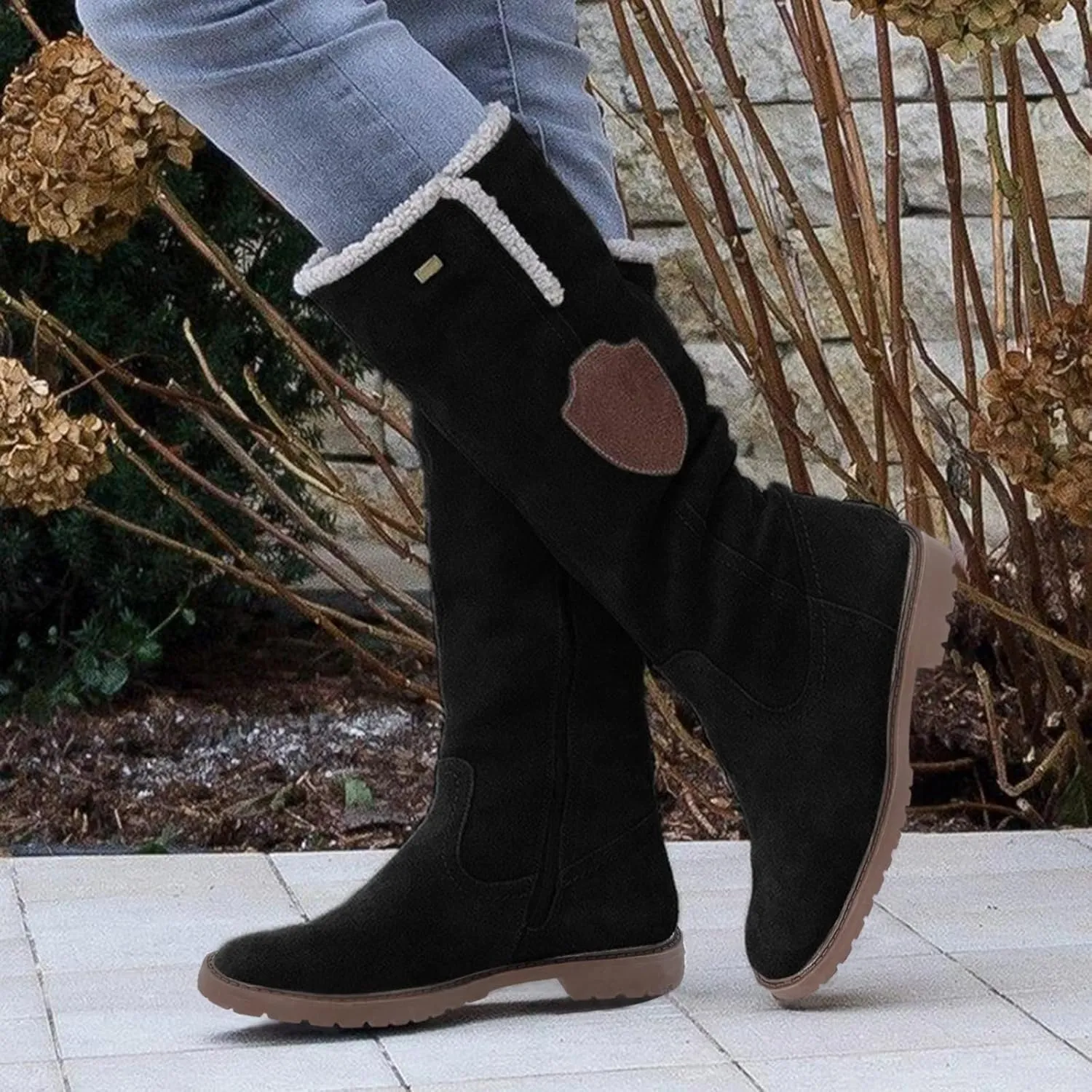 SBGMoSJ Short Winter Boots for Women Waterproof Snow Women's Duck Boots Waterproof Black Women Winter Boots Wide Size Winter Boot Women Botas De Nieve