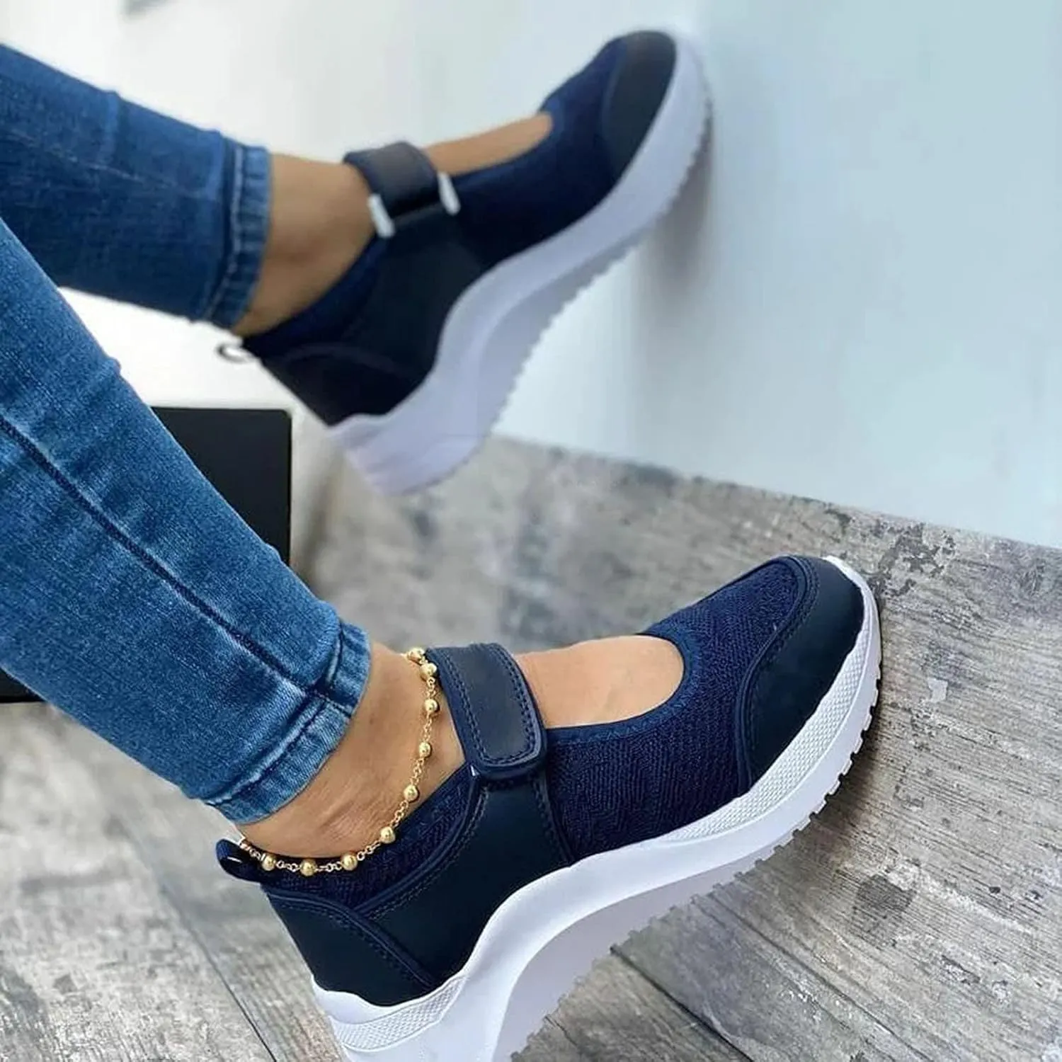 SBGMoSJ Sneakers for Women Size 8 Wide Women's Slip On Tennis Shoes Size 8 Womens White Slip On Sneakers Size 8 Platform Sneakers for Women Fashion Tan Zapatos para Mujer CModos Con Plataforma