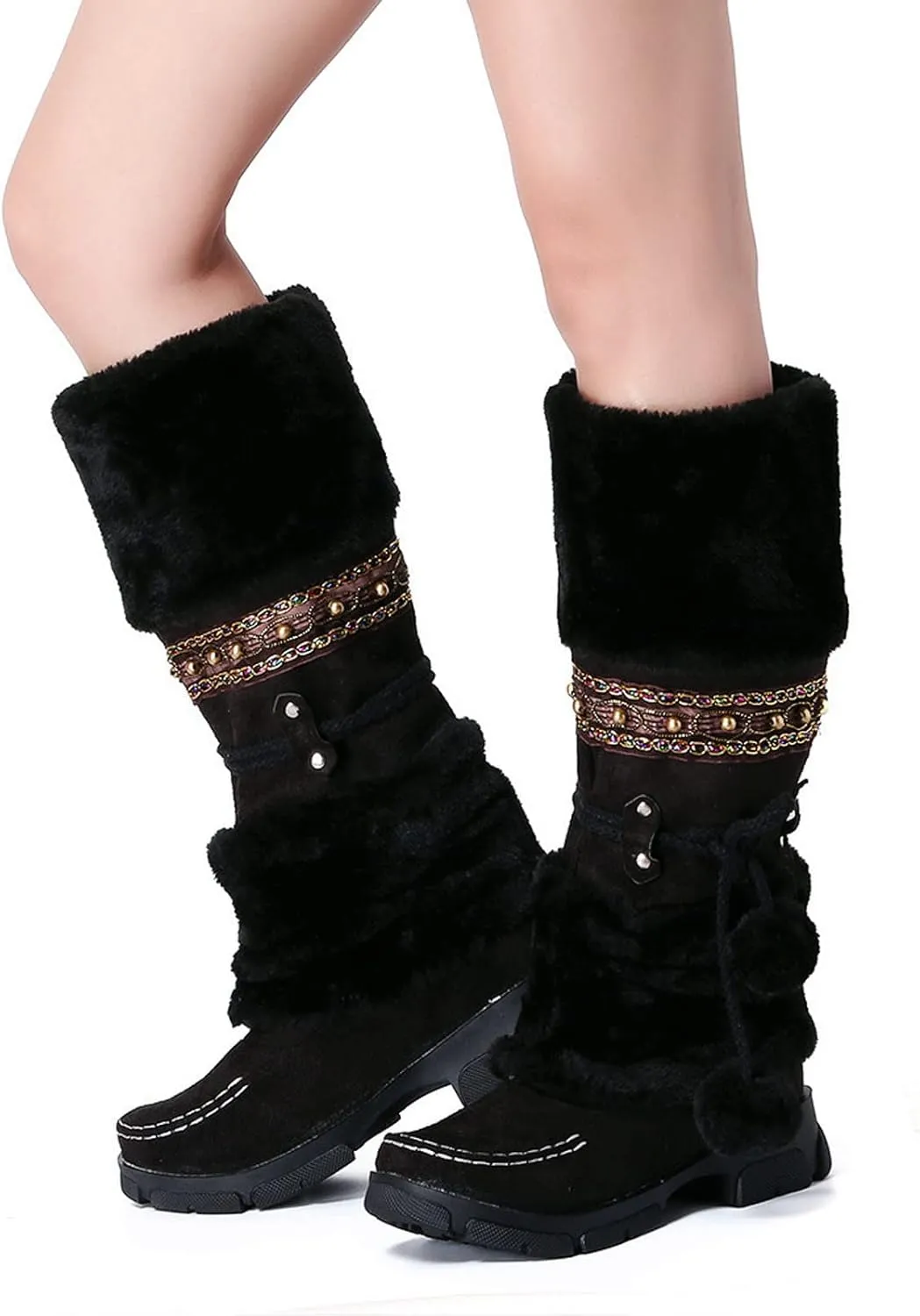 SBGMoSJ Snowboarding Boots Womens Womens Winter Boots Size 12 Wide Calf Winter Boots for Women Outdoor Boots Women Knee High Botas De Mujer Para El Frio Con Plataforma