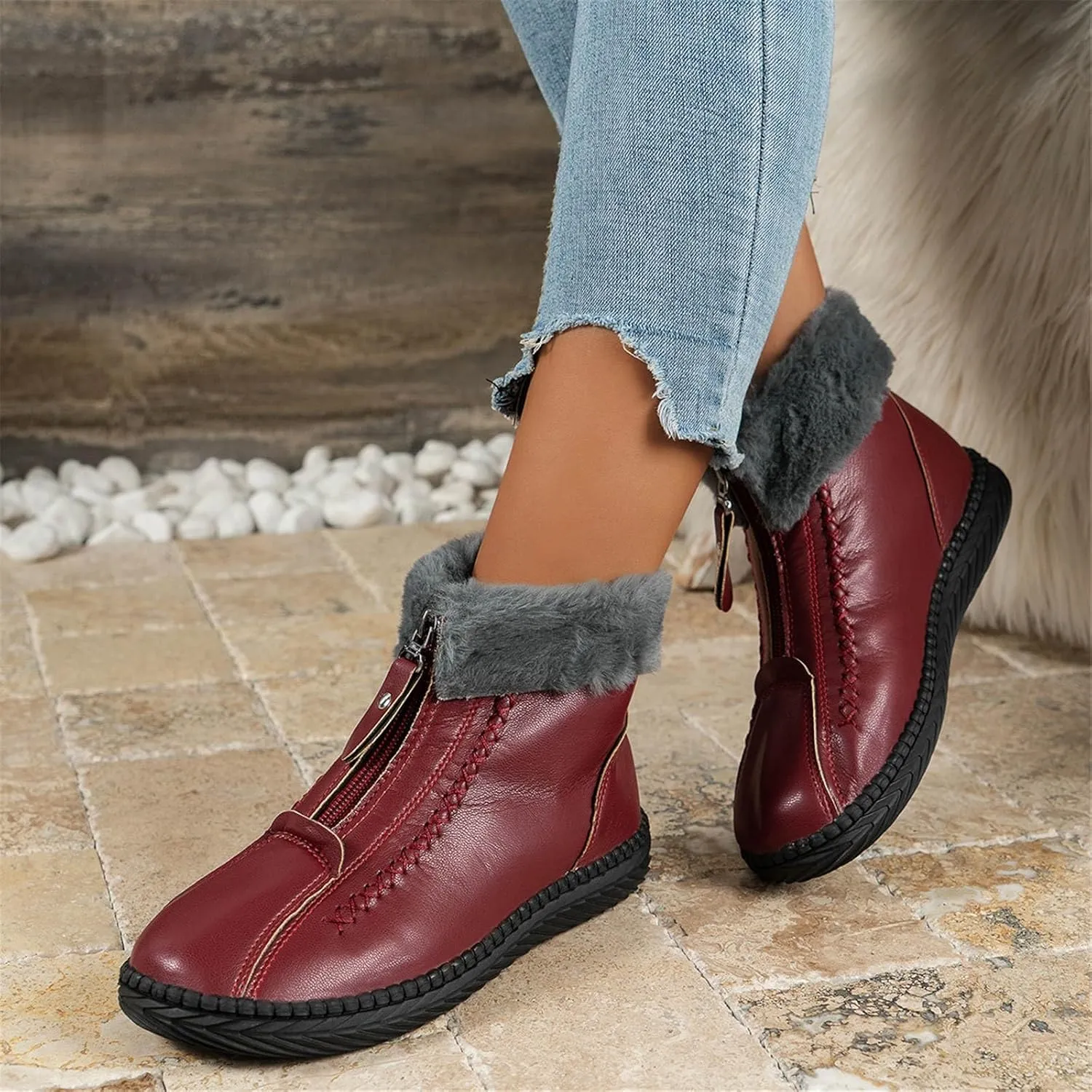 SBGMoSJ Winter Boots for Women 2023 Trendy Dress Waterproof Womens Winter Boots Size 12 Womens Winter Boots Size 10 Wide Width Size 11 Snowboarding Boots Botas De Invierno Para Mujer Contra El Agua