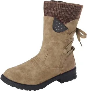 SBGMoSJ Winter Boots for Women Fashion Dressy Women's Waterproof Boots Wide Width Woman Winter Boots Wide Size 11 Womens Winter Fur Lined Boots Botas De Mujer Para La Nieve Que No Se Resbale