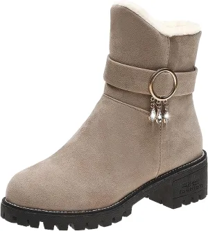 SBGMoSJ Womens Waterproof Winter Boots Size 9 Womens Winter Boots Wide Width Wide Calf Winter Booties for Women 2023 Womens Winter Ankle Boots Size 11 Botas De Mujer Para El Frio Con Plataforma