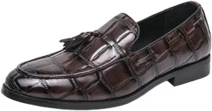 Shoes for Men Mens Leather Ankle Dress Shoes Casual Shoes Loafers Flat Shoes Vintage Hand Stitching Comfort Soft Breathable Slip-On Lightweight