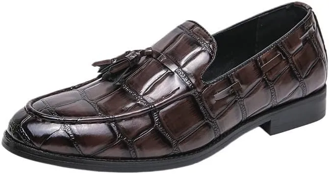 Shoes for Men Mens Leather Ankle Dress Shoes Casual Shoes Loafers Flat Shoes Vintage Hand Stitching Comfort Soft Breathable Slip-On Lightweight