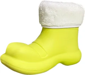Short Rain Boots for Womens Ankle Rainboot Slip On Garden Boot Ladies Rubber Outside Work Winter Casual Boots