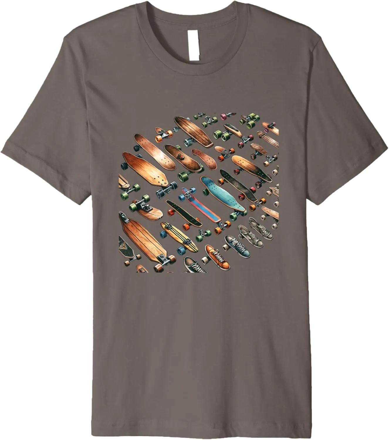 Skateboards in history, decks, trucks skate shoes Premium T-Shirt