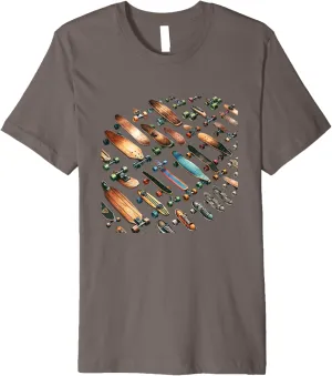 Skateboards in history, decks, trucks skate shoes Premium T-Shirt