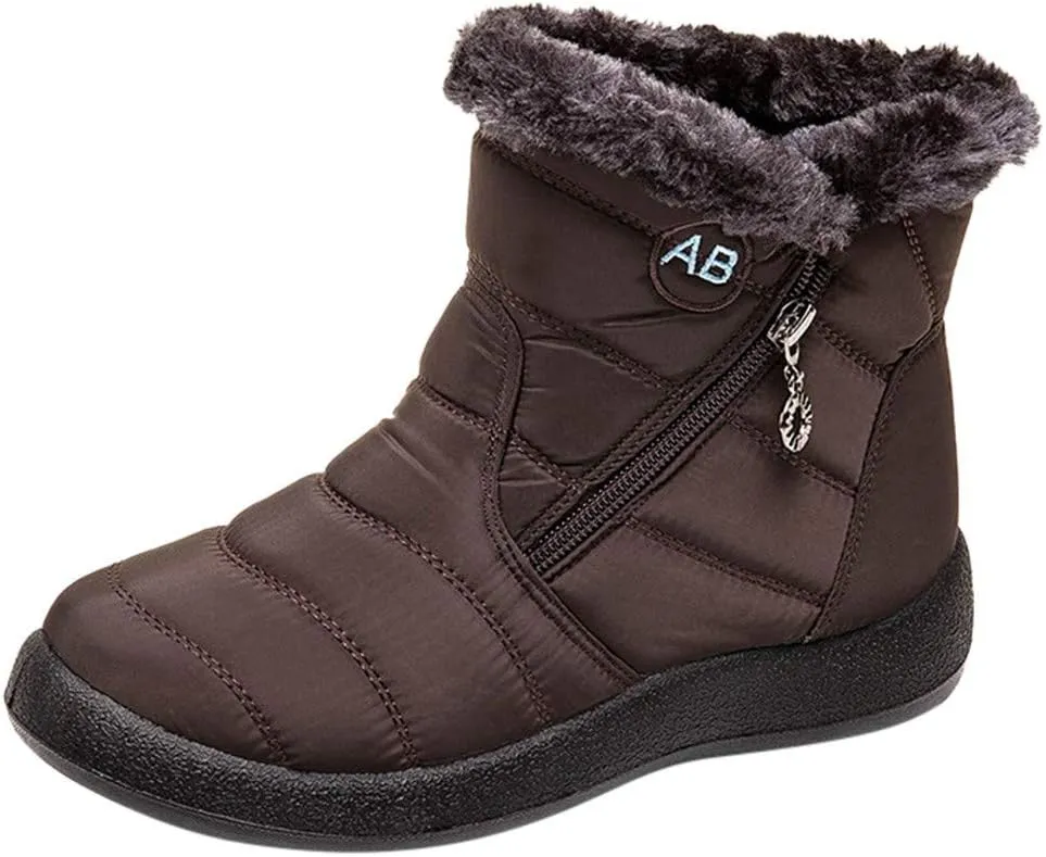 Slip on Snow Boots for Women Waterproof Womens Winter Dress Boots Size 12 Warm Winter Boots Women Size 11 Women's Winter Booties Waterproof Botas De Vestir Para Invierno Mujeres