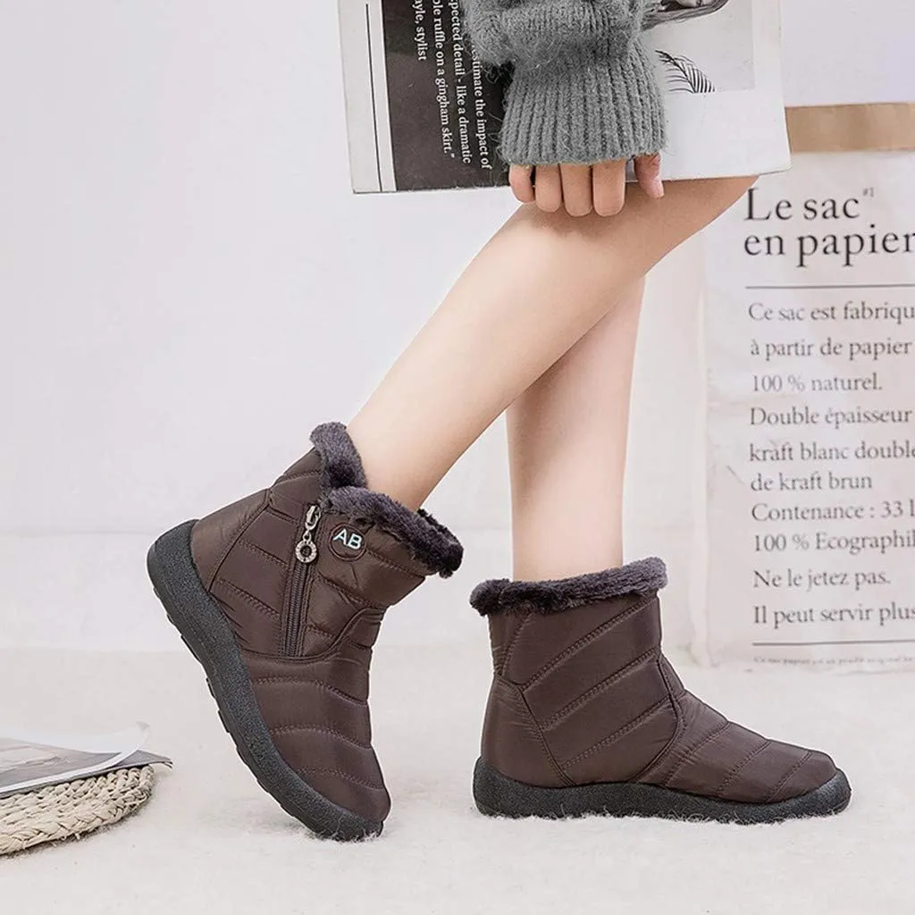 Slip on Snow Boots for Women Waterproof Womens Winter Dress Boots Size 12 Warm Winter Boots Women Size 11 Women's Winter Booties Waterproof Botas De Vestir Para Invierno Mujeres