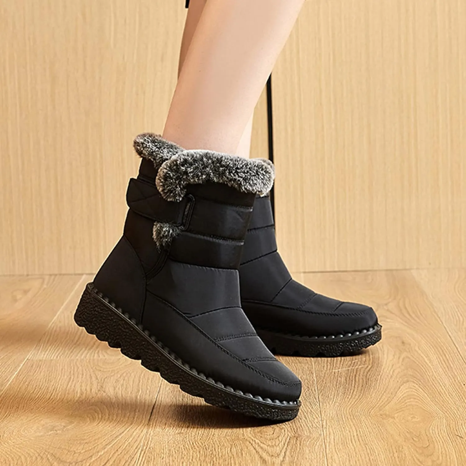 Snow Boots for Women Wide Width Snow Boots for Women Waterproof Size 11 Warm Winter Boots Women Brown Winter Boots for Women Leather Botas Negras Para Mujer Invierno