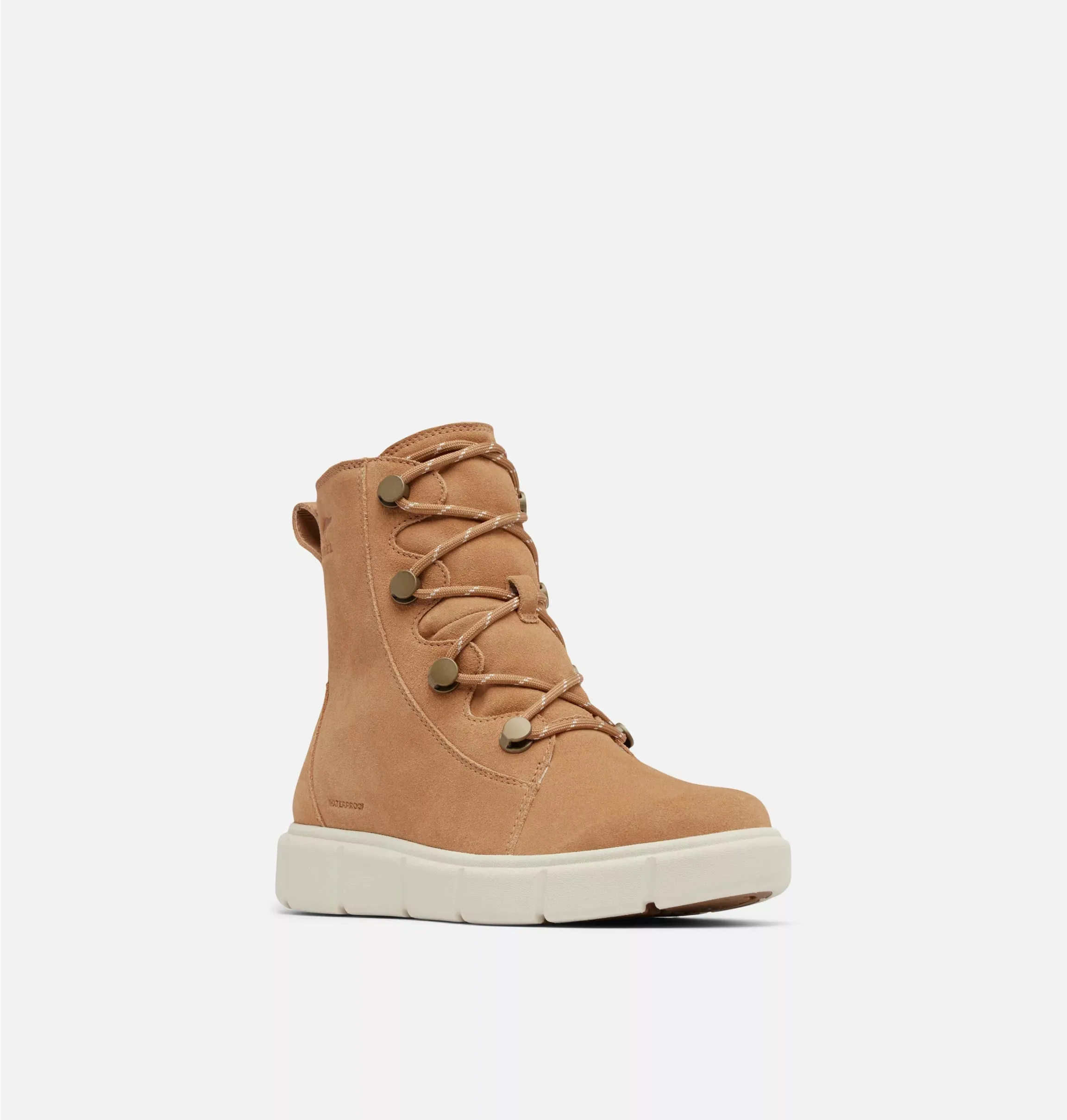 Sorel Women's Sorel Explorer III Joan Waterproof Boots-Tawny Buff, Chalk