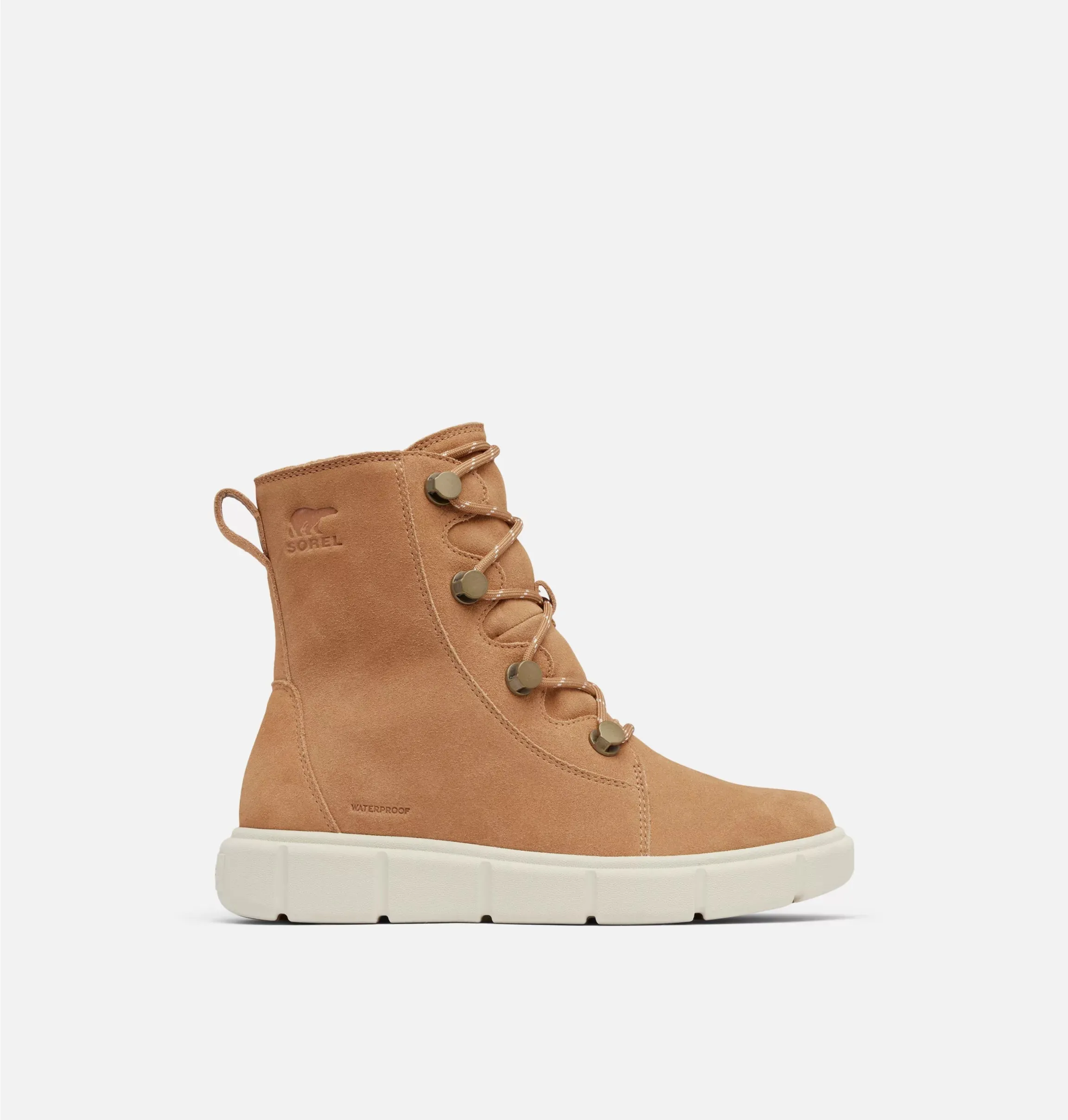 Sorel Women's Sorel Explorer III Joan Waterproof Boots-Tawny Buff, Chalk