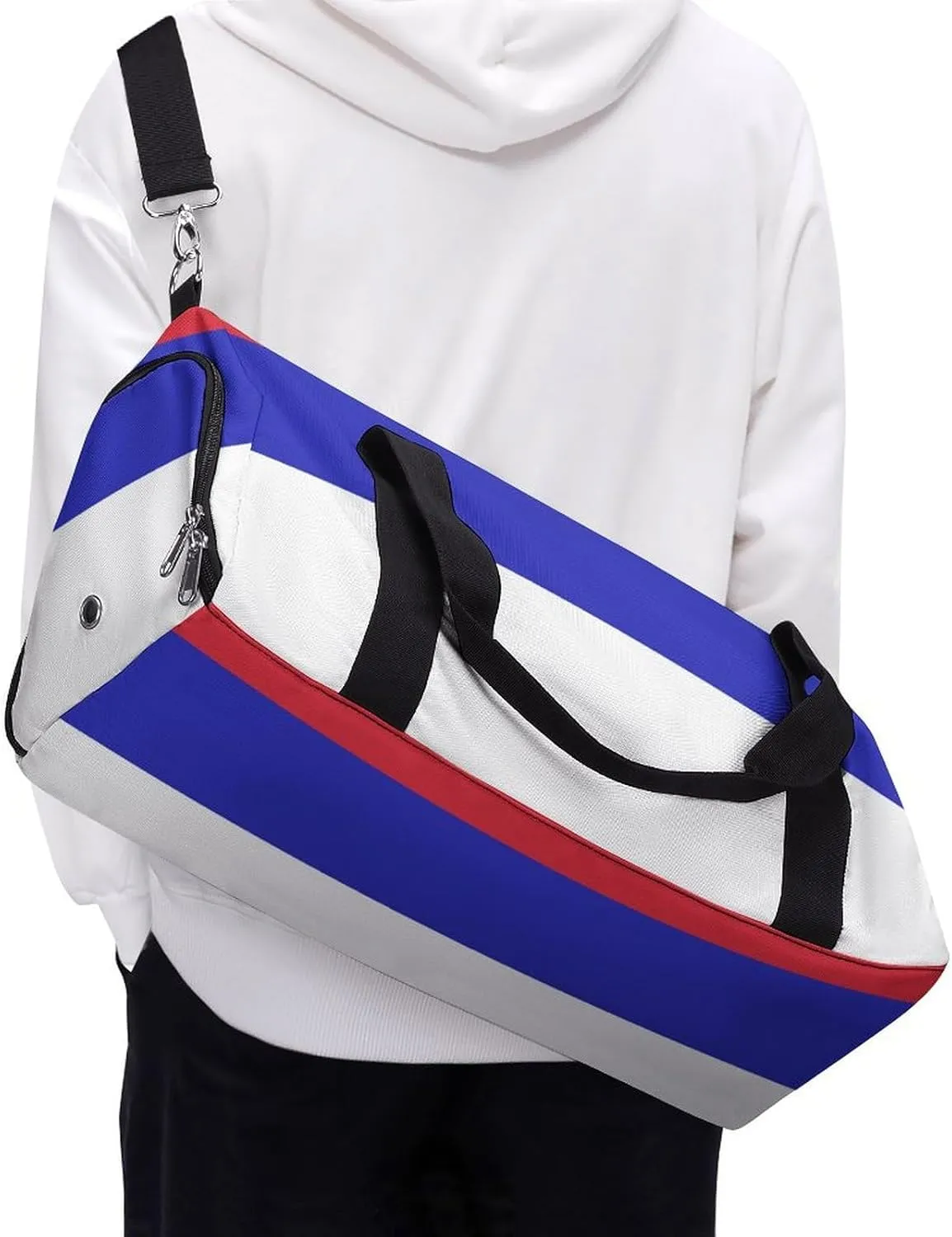 Srpska Flag Duffel Bag for Boys Girls with Waterproof Shoe Compartment Travel