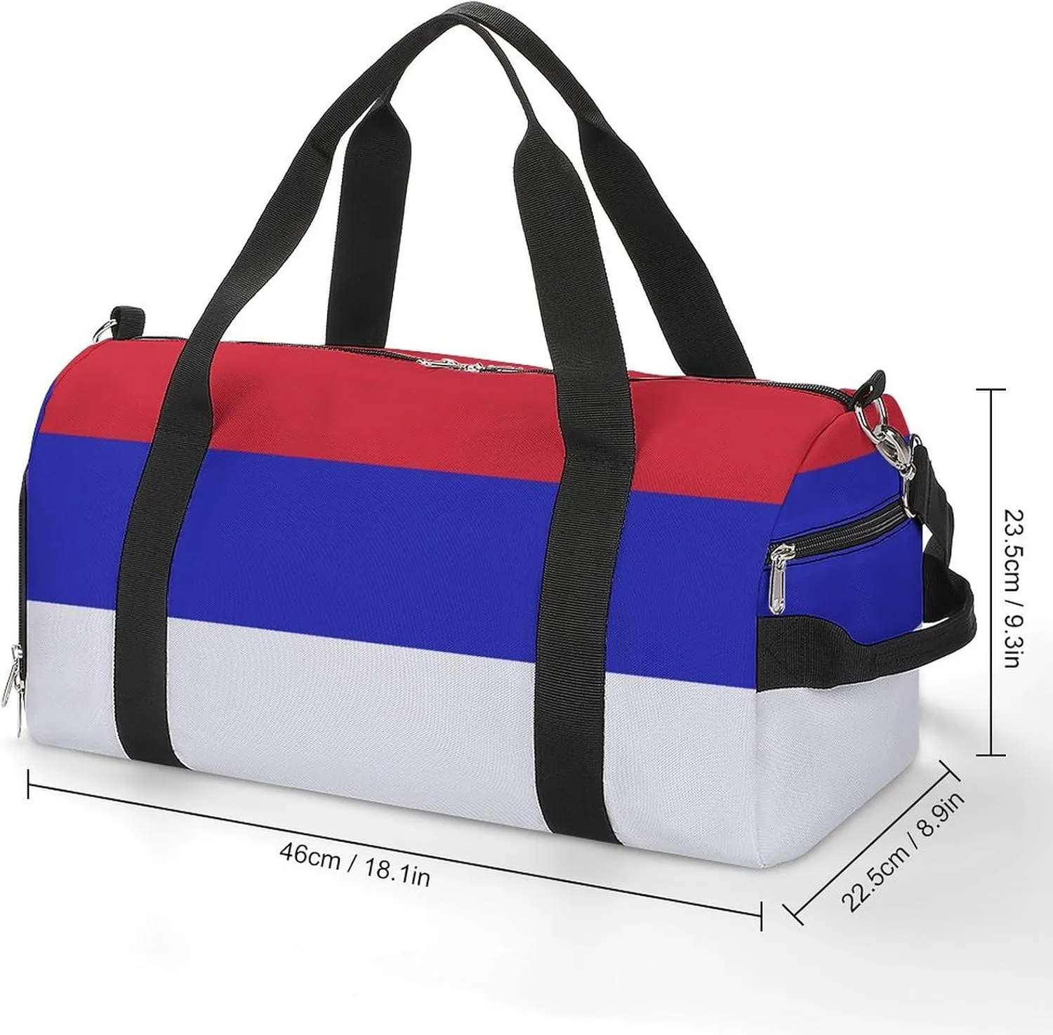 Srpska Flag Duffel Bag for Boys Girls with Waterproof Shoe Compartment Travel