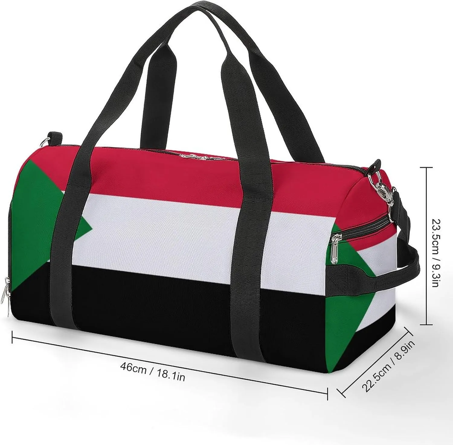 Sudan Flag Travel Bag for Boys Girls with Shoe Compartment and Wet Pocket