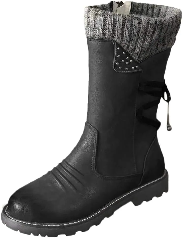 Tall Winter Boots for Women Waterproof Snow Non Slip Snow Boot Women Low Waterproof Snow Boots Women Pull on Fashionable Winter Boots for Women Botas De Trabajo Para Mujer En El Frio