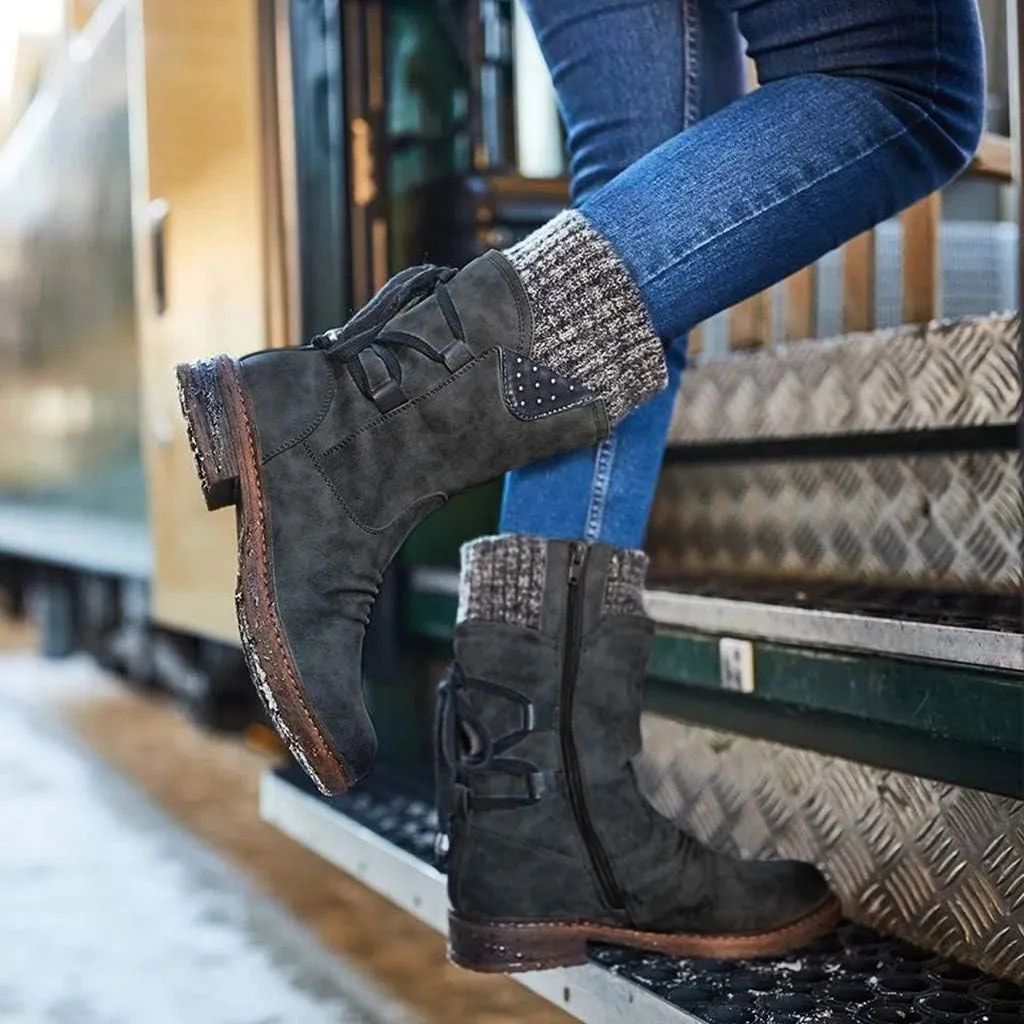 Tall Winter Boots for Women Waterproof Snow Non Slip Snow Boot Women Low Waterproof Snow Boots Women Pull on Fashionable Winter Boots for Women Botas De Trabajo Para Mujer En El Frio