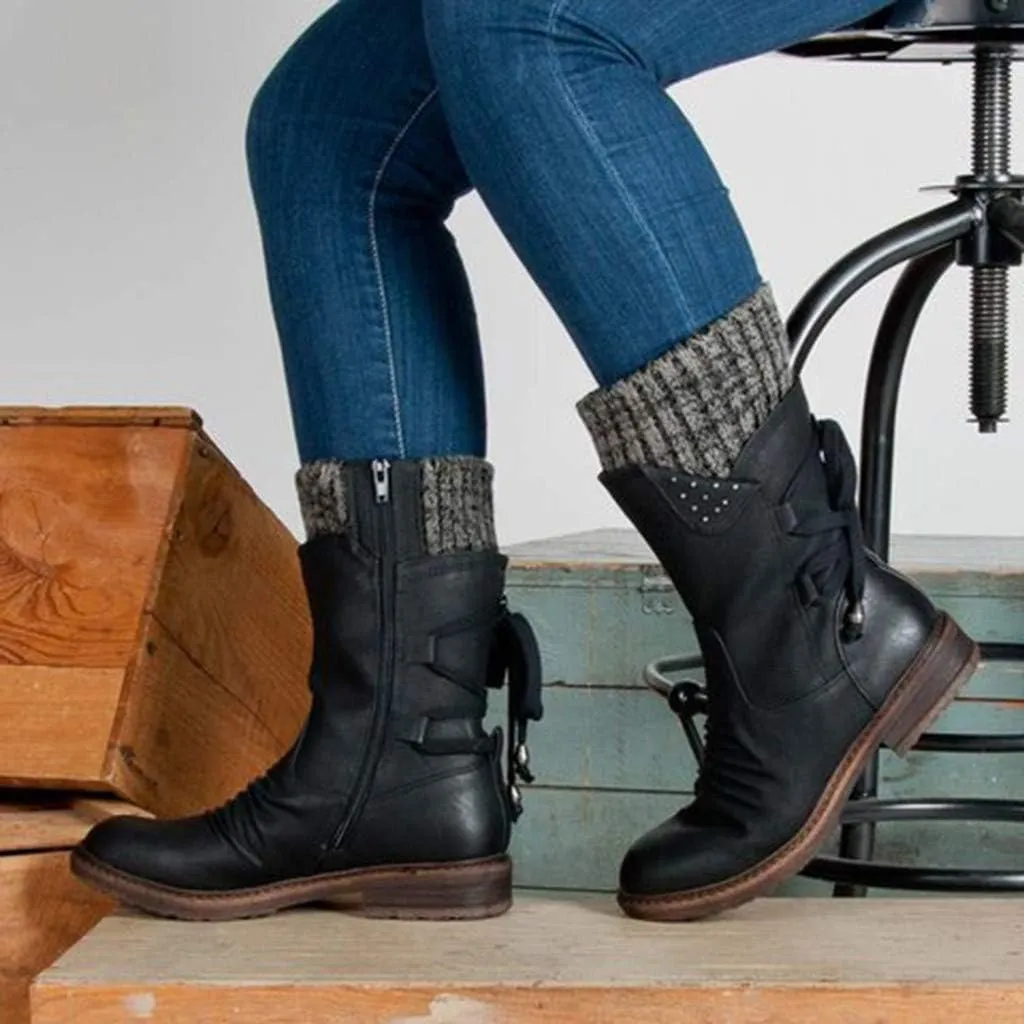 Tall Winter Boots for Women Waterproof Snow Non Slip Snow Boot Women Low Waterproof Snow Boots Women Pull on Fashionable Winter Boots for Women Botas De Trabajo Para Mujer En El Frio