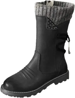 Tall Winter Boots for Women Waterproof Snow Non Slip Snow Boot Women Low Waterproof Snow Boots Women Pull on Fashionable Winter Boots for Women Botas De Trabajo Para Mujer En El Frio