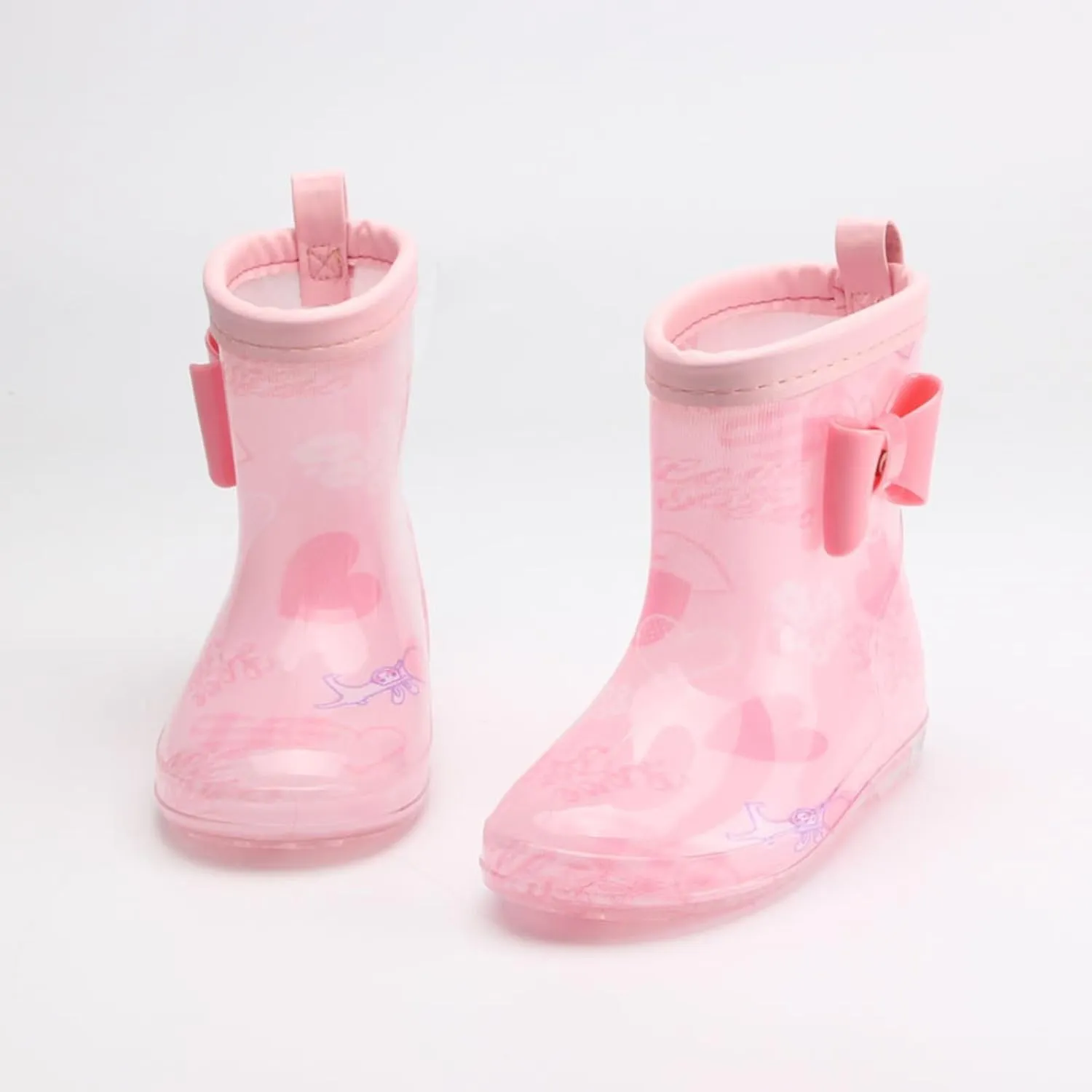 Toddler and Kids Cute Rain Boots Boys and Girls Waterproof Colors and Designs Lightweight Short Rain Boots