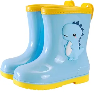 Toddler Dinosaur Rain Boots Little Boys Girls Water Boots Kids' Rainboots Rubber Waterproof Non Slip Rain Boots