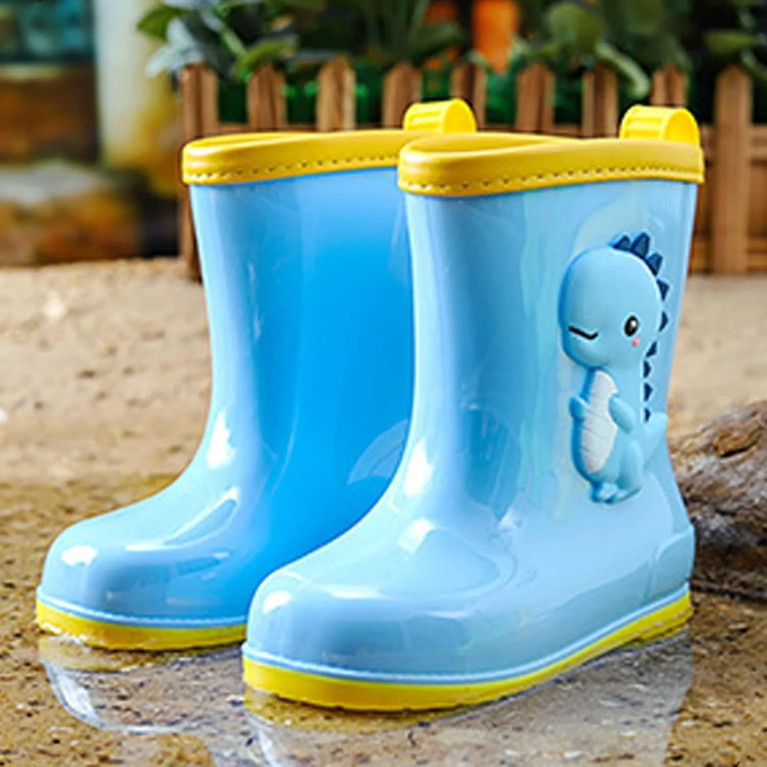 Toddler Dinosaur Rain Boots Little Boys Girls Water Boots Kids' Rainboots Rubber Waterproof Non Slip Rain Boots