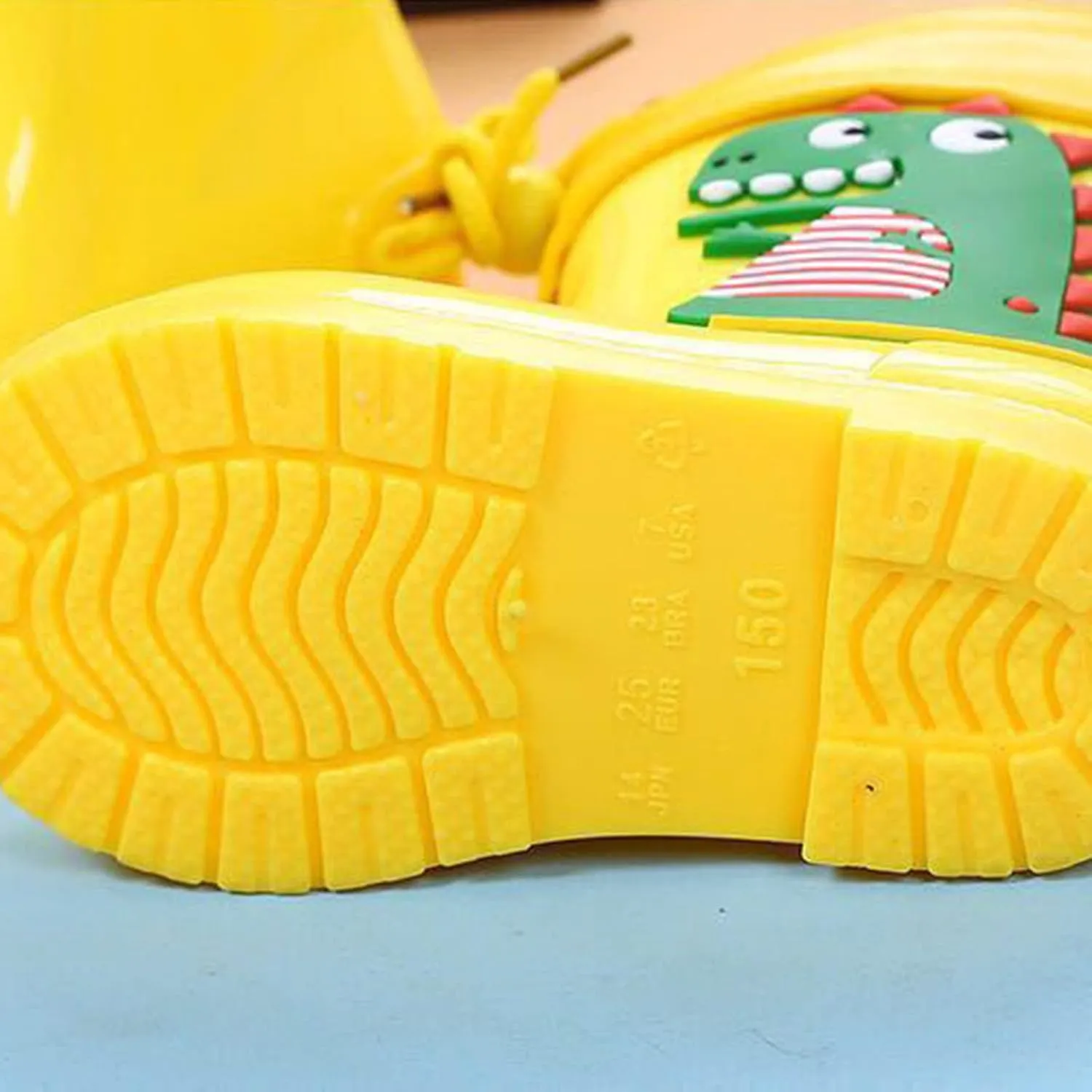 Toddler Dinosaur Rain Boots Waterproof Rubber Boots Kids Rainboots for Girls Boys Outdoor Non Slip Water Shoes