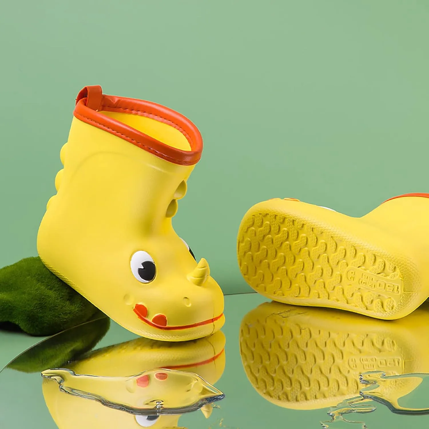 Toddler Girl Rain Boots Cartoon Animals Rain Boots Toddler Kids Rain Shoes Childrens Adorable (Yellow, 5.5-6 Years)