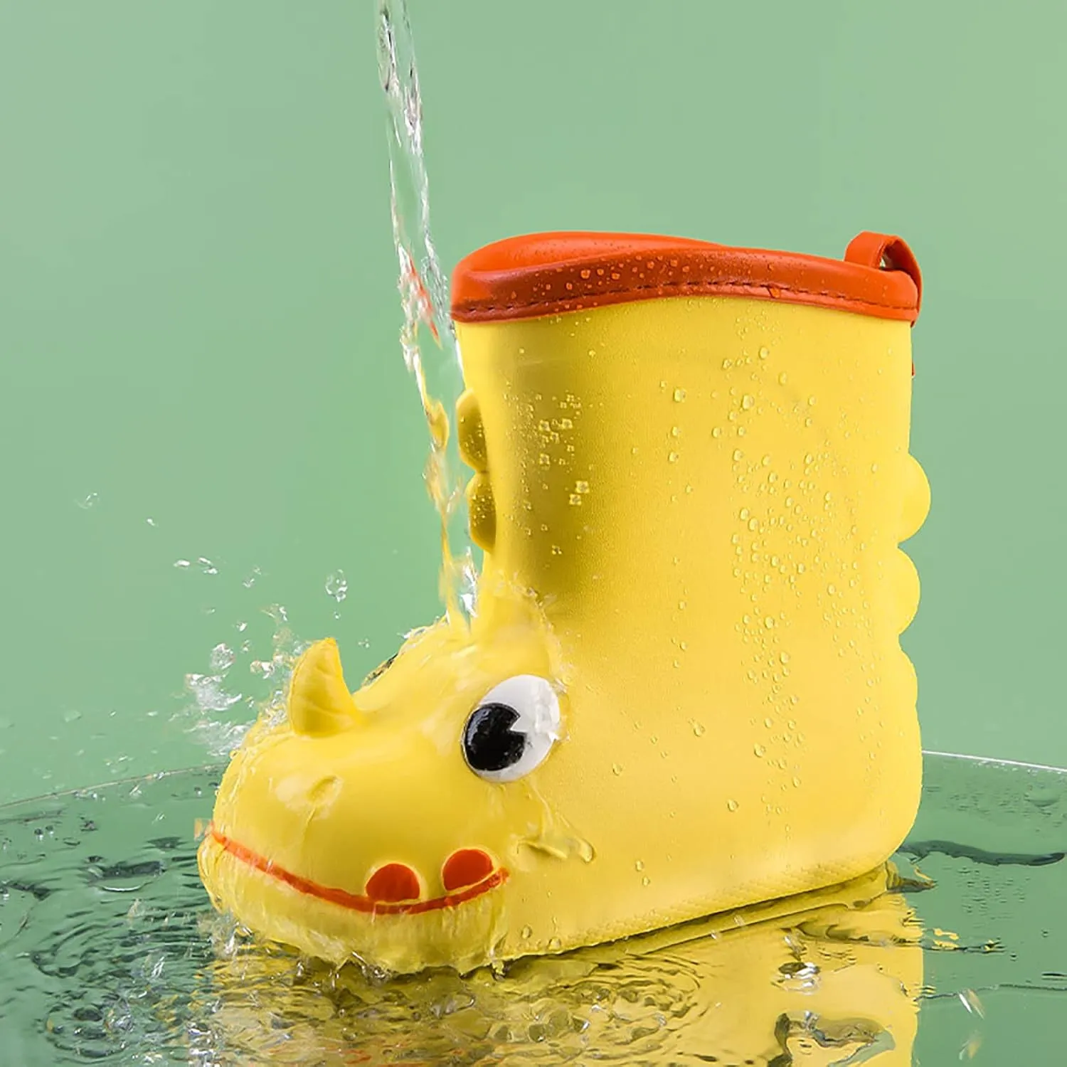 Toddler Girl Rain Boots Cartoon Animals Rain Boots Toddler Kids Rain Shoes Childrens Adorable (Yellow, 5.5-6 Years)