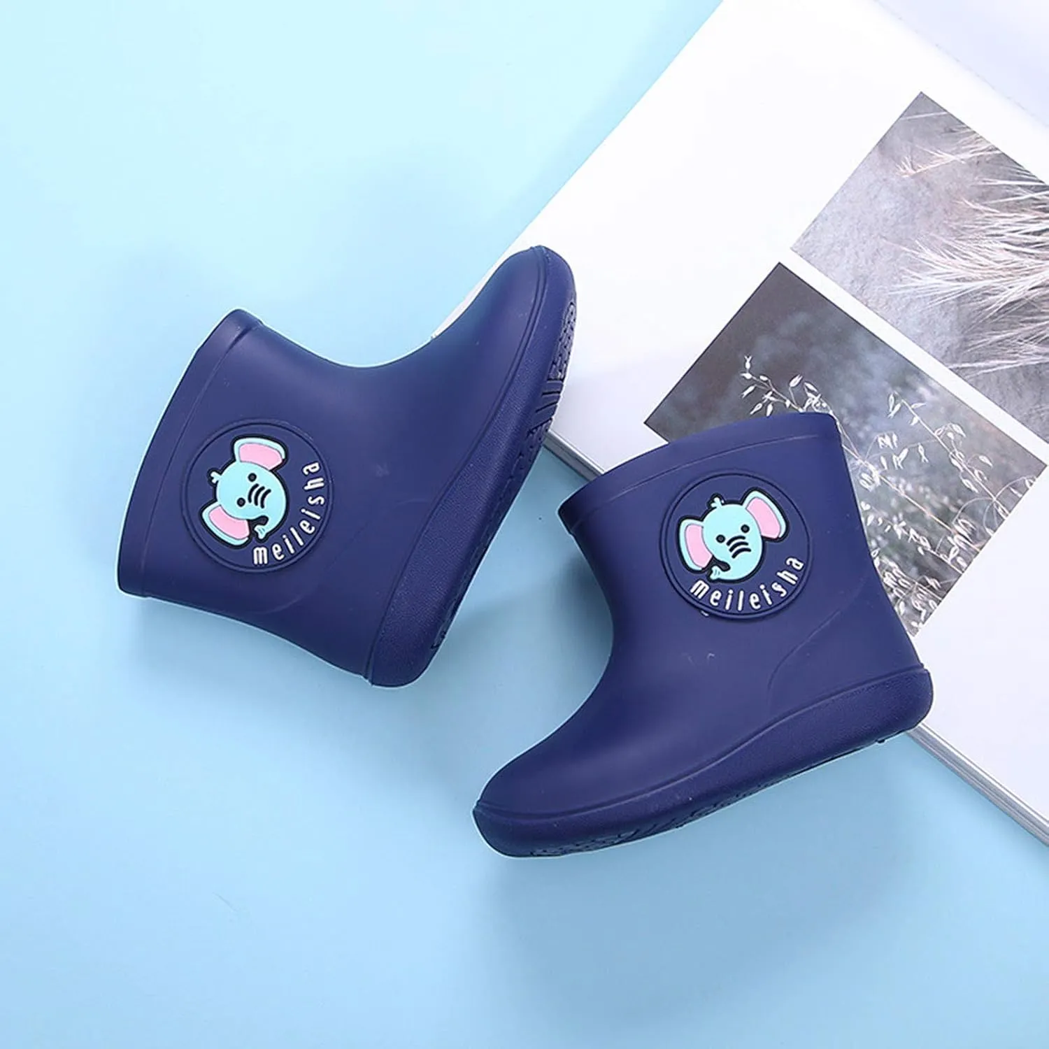 Toddler Kids Baby Girls Cartoon Rubber Waterproof Rain Non-Slip Shoes Rain Boots For 1-6 Years Old Toddler Rain Boots