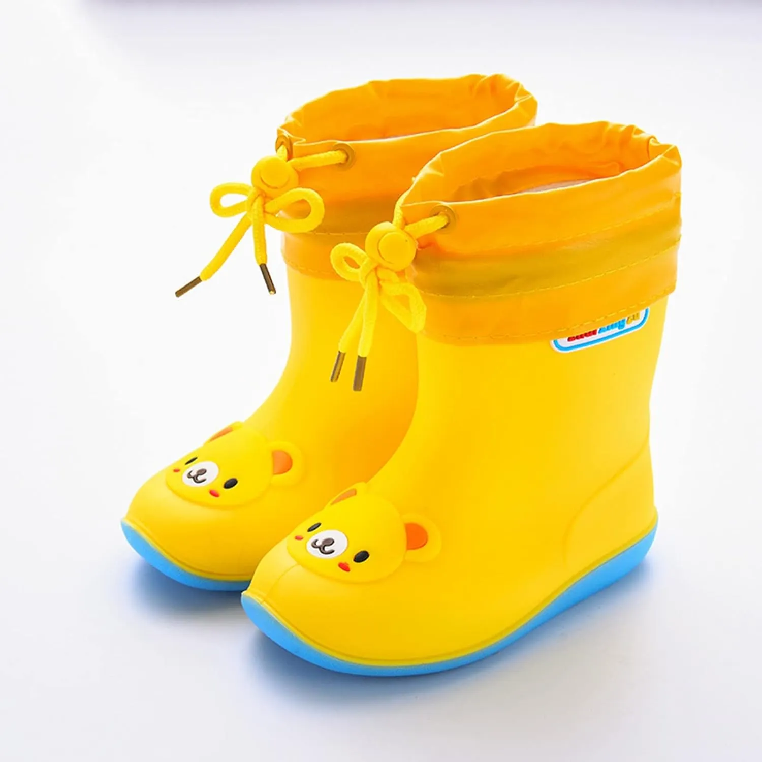 Toddler-Kids Waterproof Light Up Rain Boots Patterns and Glitter Boots with Handles for Boys and Girls