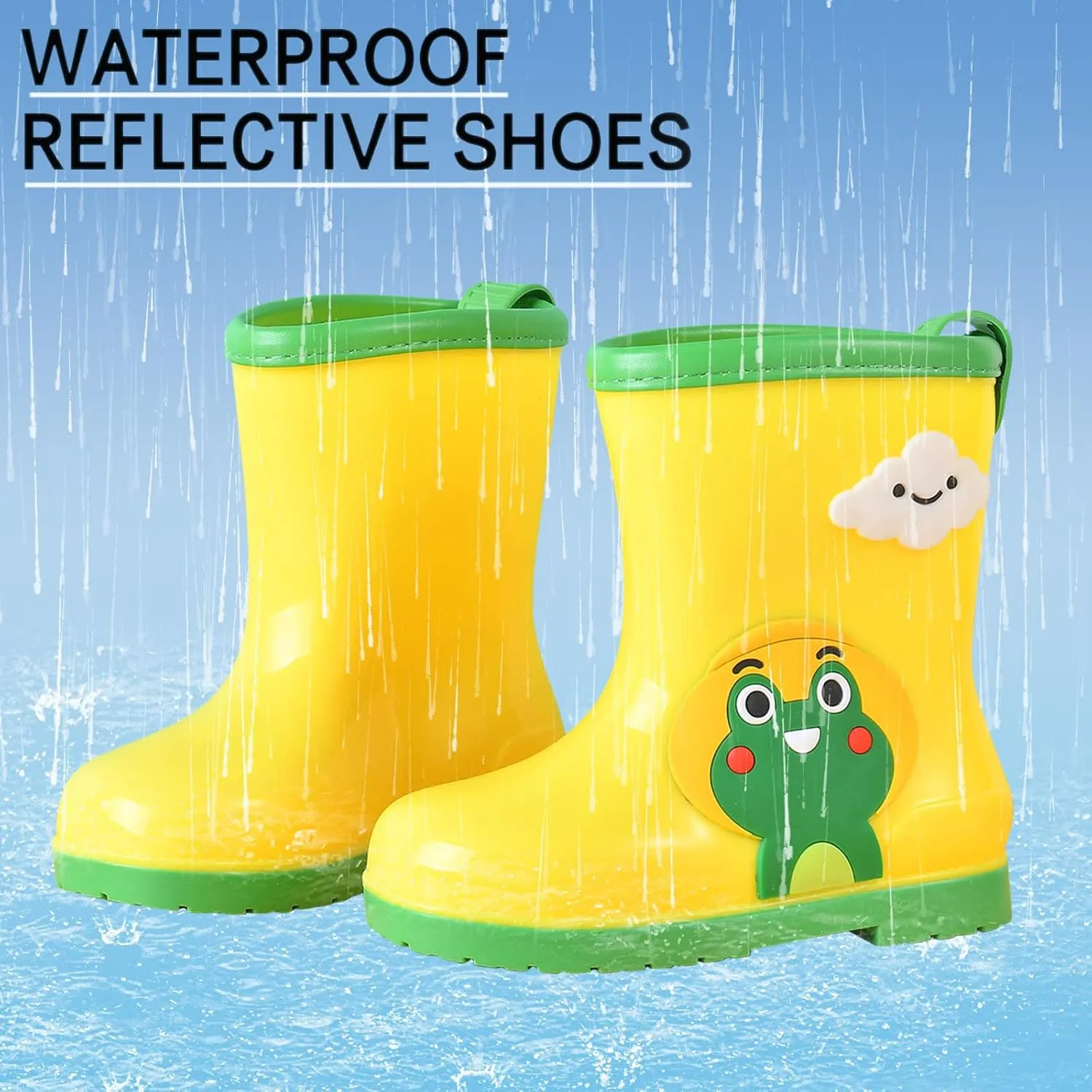Toddler Rain Boots Baby Rain Boots Short Rain Boots for Toddler Easy-on Cute Lightweight ??aterproof Non Girls Heels