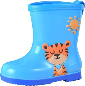 Toddler Rain Boots Baby Rain Boots Short Rain Boots for Toddler Easy-on Cute Lightweight Waterproof Non Slip Boot