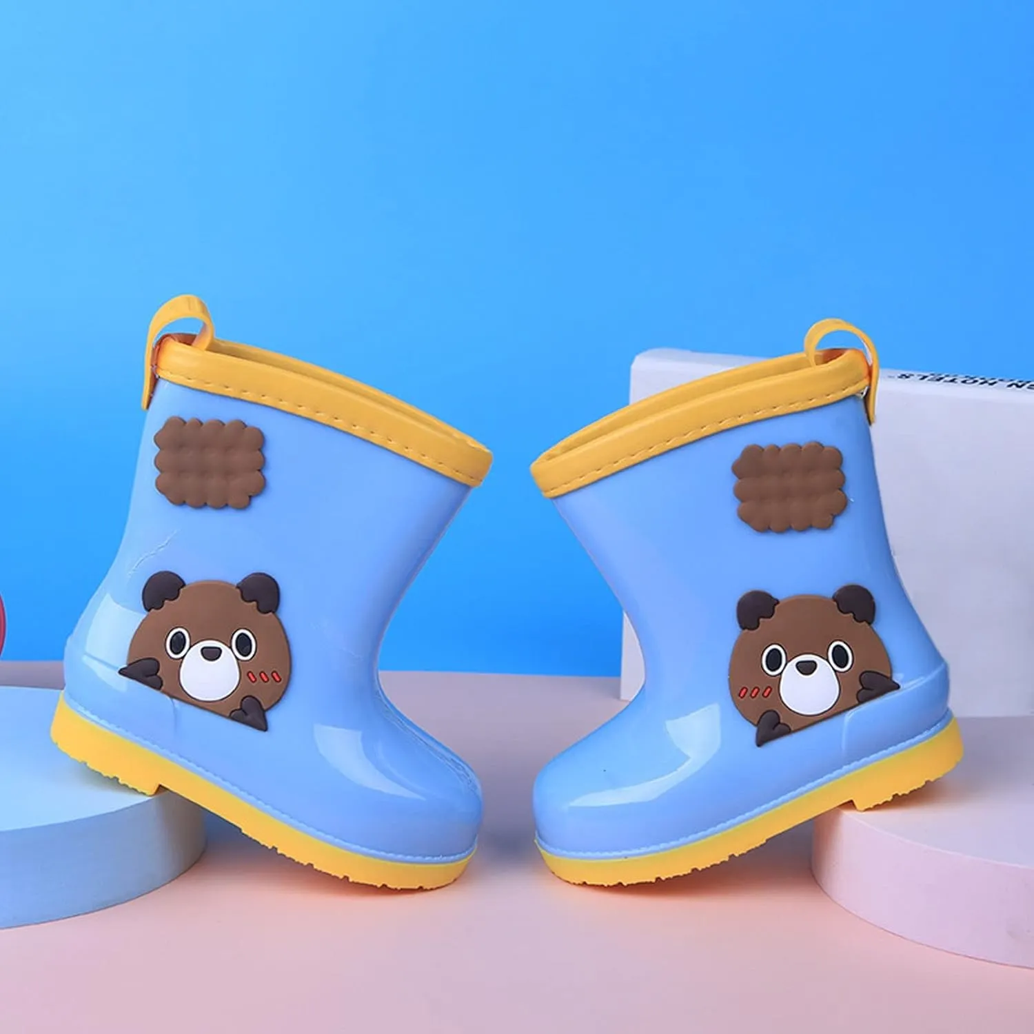 Toddler Rain Boots Baby Short Rain boots for Kids Boys & Girls, Non-Slip Rubber Sole Lightweight Waterproof