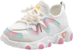Toddler Shoes Baby Boys Girls Lace Up Sneakers First Running Shoes Kids PU Leather Soft Rubber Outdoor Sport Shoes