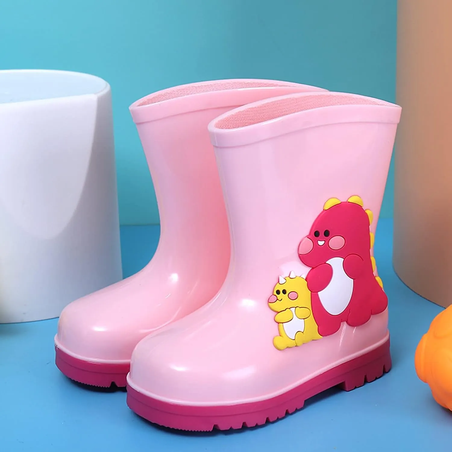 Unisex-Child Classic Rain Boots, Kids Rain Boots Boys Girls Lightweight PVC Rain Boots Waterproof Non-Slip Shoes
