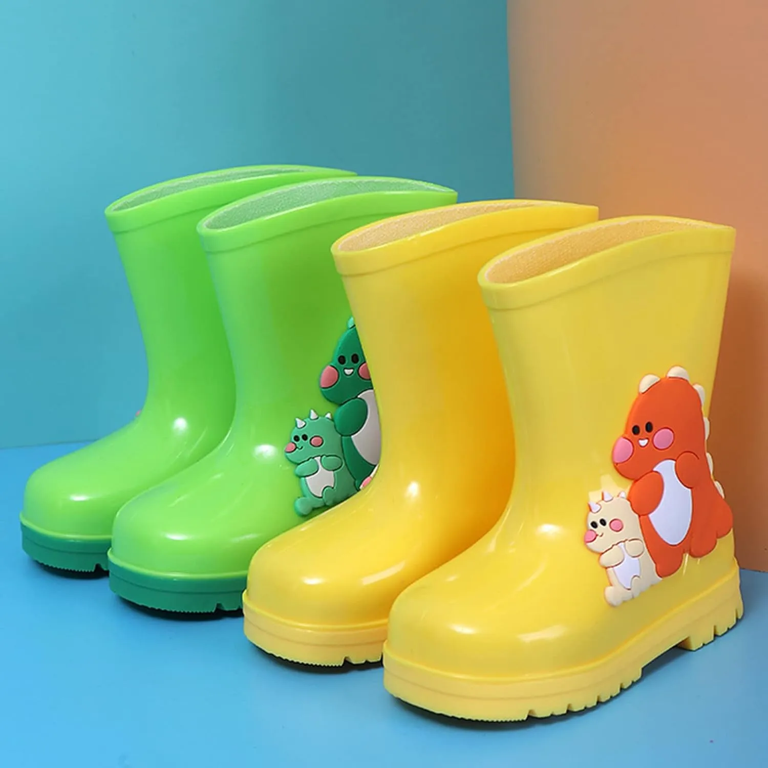 Unisex-Child Classic Rain Boots, Kids Rain Boots Boys Girls Lightweight PVC Rain Boots Waterproof Non-Slip Shoes