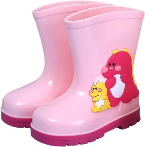 Unisex-Child Classic Rain Boots, Kids Rain Boots Boys Girls Lightweight PVC Rain Boots Waterproof Non-Slip Shoes