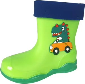 Unisex-Child Kids Rubber Waterproof Rain Boot for Boys and Girls Cute Dinosaur Cartoon Rain Shoes Mud Toddler Shoes