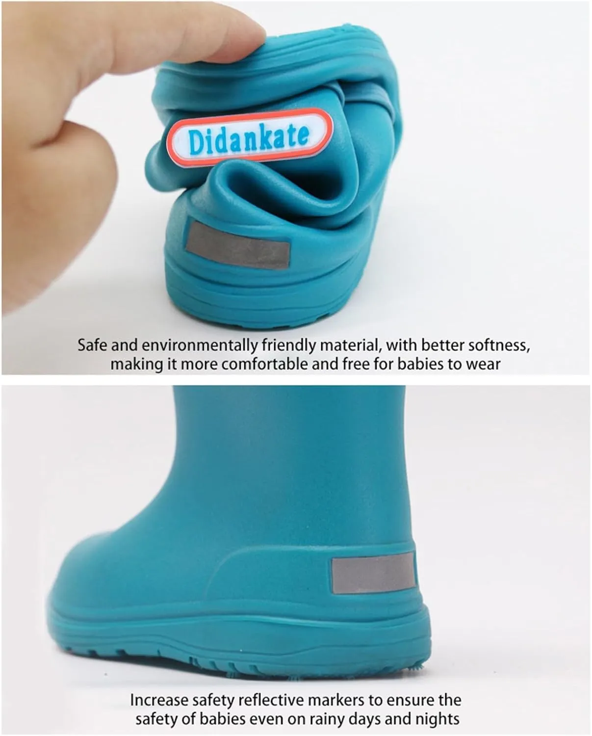 Unisex-Child Solid Rain Boots Baby Kids Easy On Rain Shoes Boots For Toddler Little Kid Lightweight Rainy Boys Boots