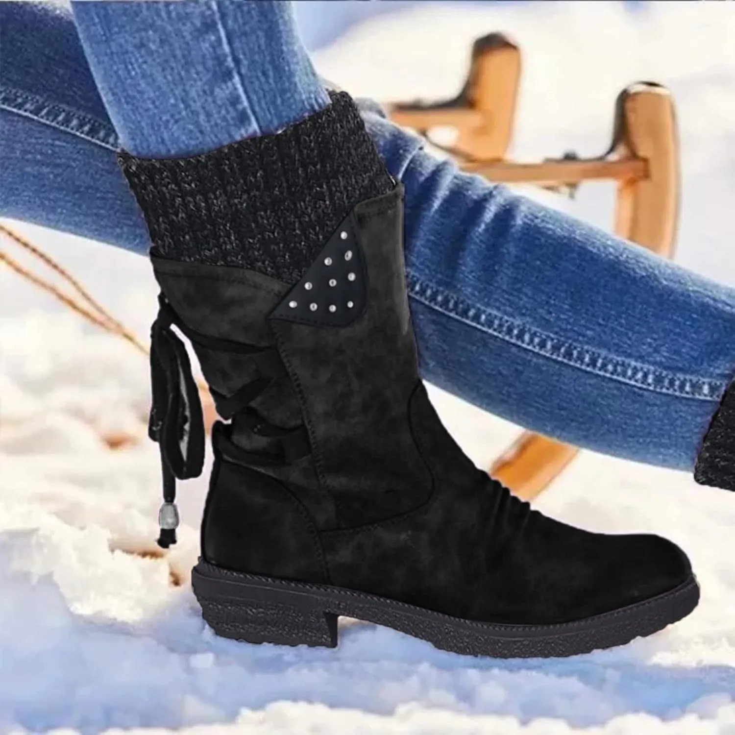 Waterproof Snow Boots for Women Cute Womens Boots Winter Fashion Woman Winter Boots with Fur Women's Snow Boots Anti-Slip Waterproof Botas De Invierno Para Mujer Elegantes
