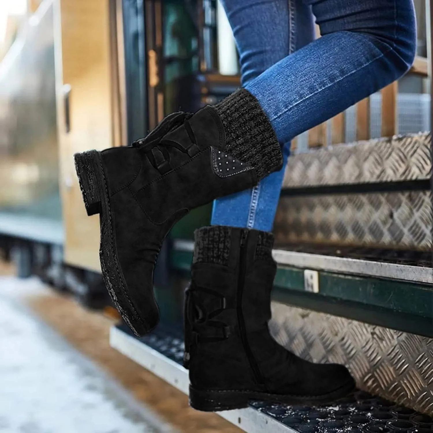 Waterproof Snow Boots for Women Cute Womens Boots Winter Fashion Woman Winter Boots with Fur Women's Snow Boots Anti-Slip Waterproof Botas De Invierno Para Mujer Elegantes