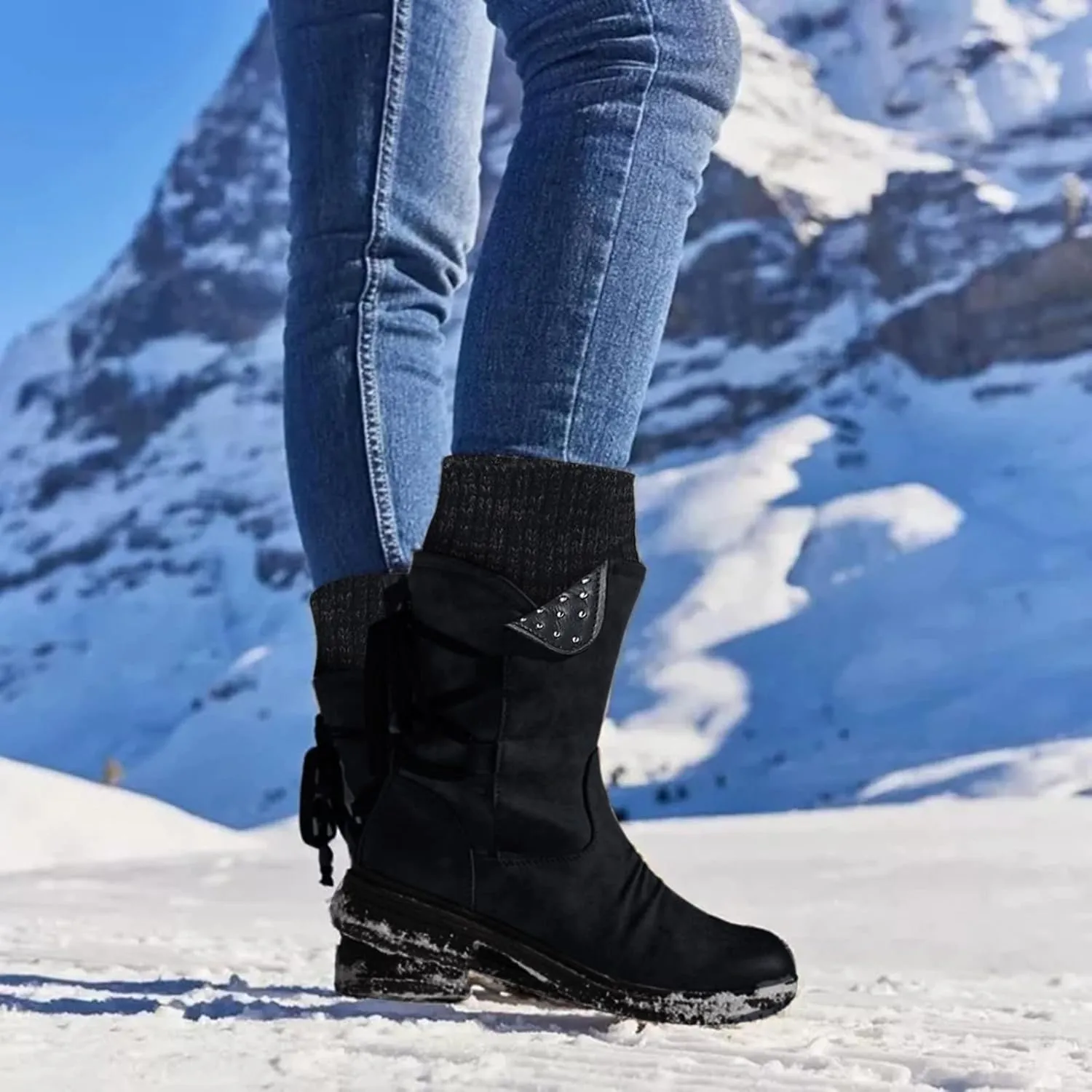 Waterproof Snow Boots for Women Cute Womens Boots Winter Fashion Woman Winter Boots with Fur Women's Snow Boots Anti-Slip Waterproof Botas De Invierno Para Mujer Elegantes