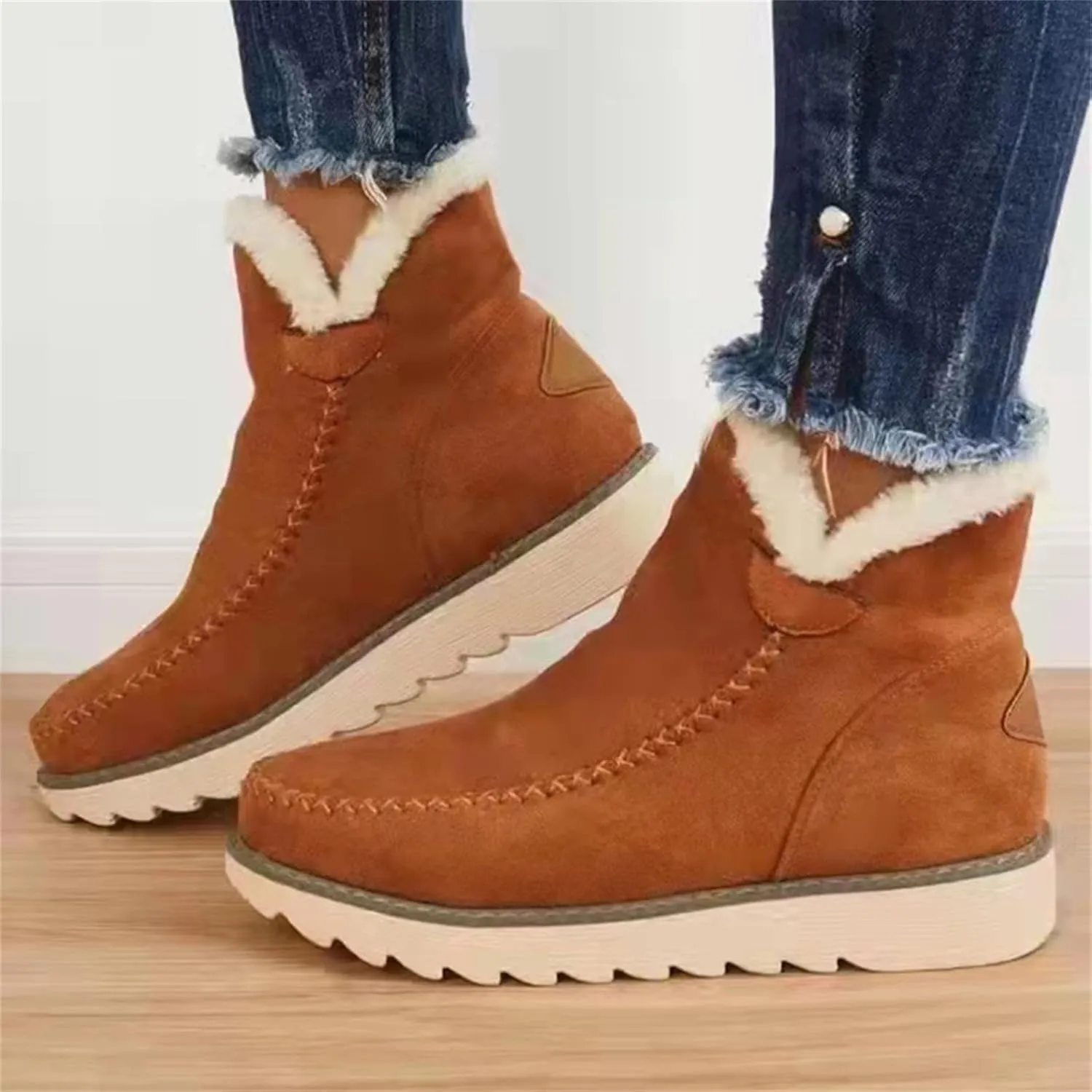 Wide Width Snow Boots for Women Plus Size Snow Boot Women Cute Women Winter Boots Fashion Wide Snow Boots for Women Botas De Invierno Para Mujer Elegantes Con Tacon