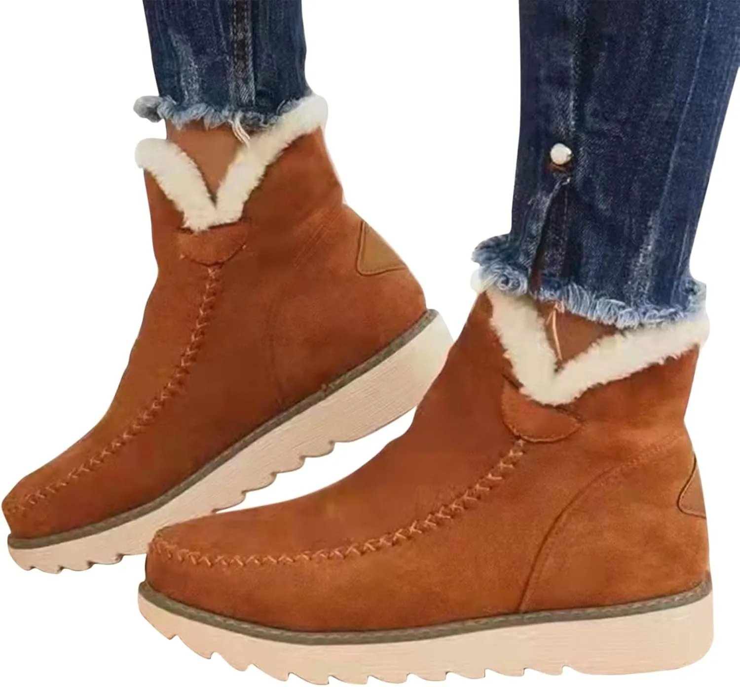 Wide Width Snow Boots for Women Plus Size Snow Boot Women Cute Women Winter Boots Fashion Wide Snow Boots for Women Botas De Invierno Para Mujer Elegantes Con Tacon