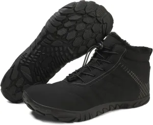 Winter Barefoot Shoes Snow Boots for Women & Men  Warm Fur Lined Hike Barefoot Footwear Lightweight Water-Resistant Ankle Boots