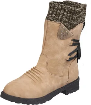 Winter Boots for Women 2023 Trendy Black Snow Boot Women Wide Waterproof Snow Boots Women Wide Width Long Waterproof Slip Resistant Work Boots for Women Botas De Nieve Para Mujer Talla 4