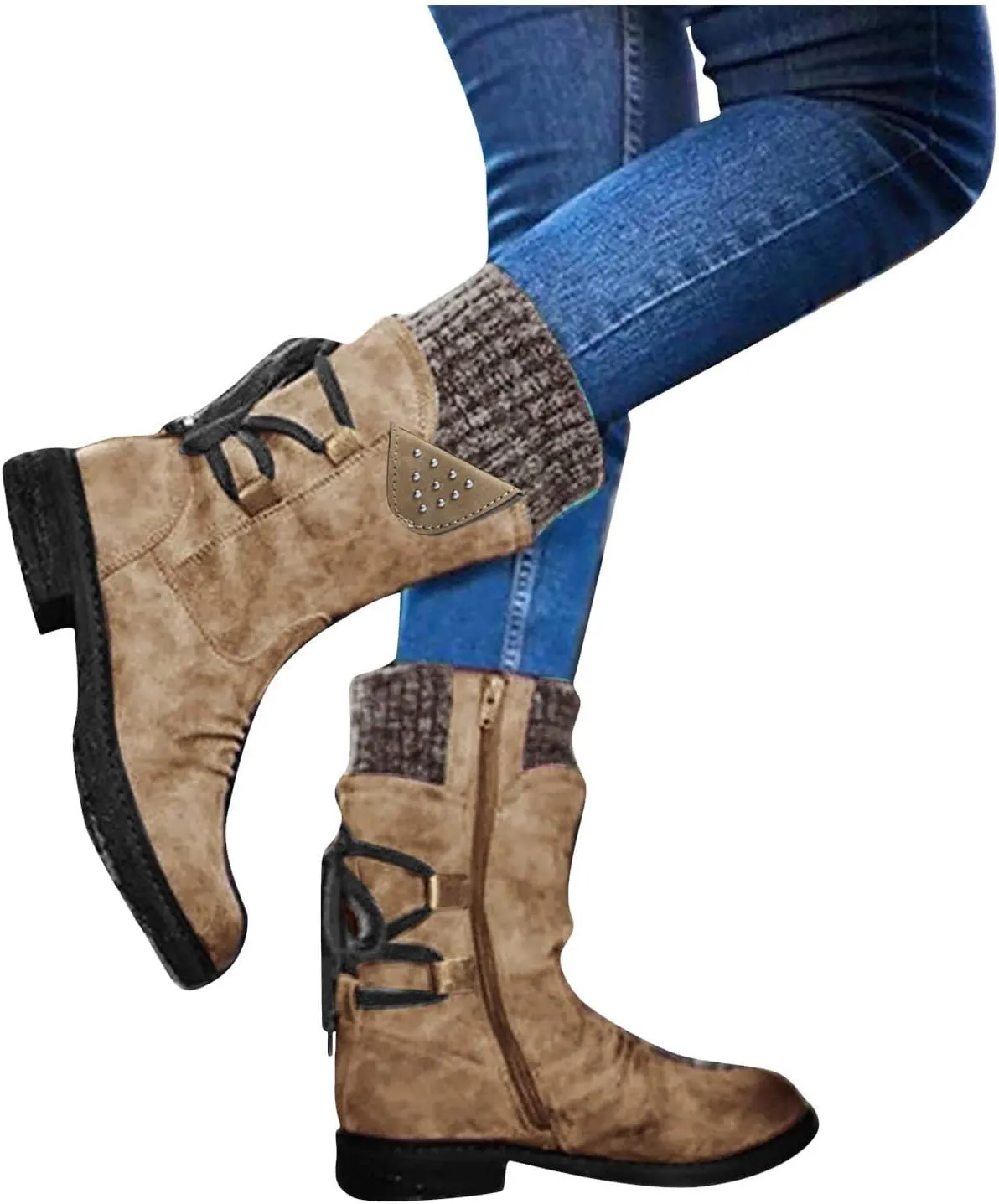 Winter Boots for Women 2023 Trendy Black Snow Boot Women Wide Waterproof Snow Boots Women Wide Width Long Waterproof Slip Resistant Work Boots for Women Botas De Nieve Para Mujer Talla 4